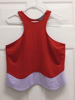 Anthropologie Sunday In Brooklyn Colorblock Tank Top Red Lavender Large Dopamine